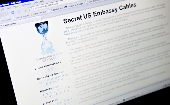 Pagina site-ului WikiLeaks (NICHOLAS KAMM / AFP / Getty Images)