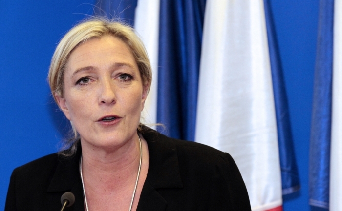 Preşedinta Frontului Naţional din Franţa, Marine Le Pen.