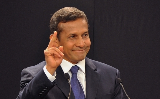 Candidatul la presedintie Ollanta Humala, favorit al alegerilor generale din 10 aprilie în Peru. (CRIS BOURONCLE / AFP / Getty Images)