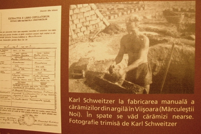 Karl Schweitzer fabricand caramizi din argila pe perioada deportarii.
