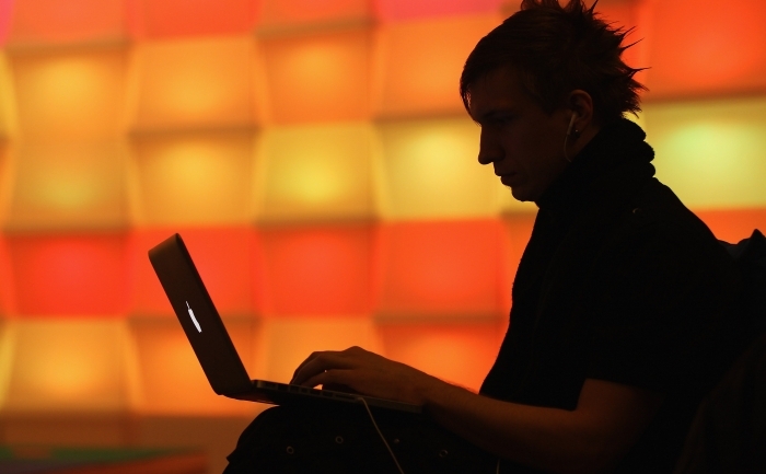 Utilizator de internet, în timpul unei conferinţe de hacking în Berlin.