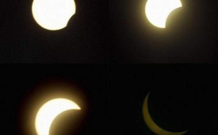 Fazele unei eclipse solare.