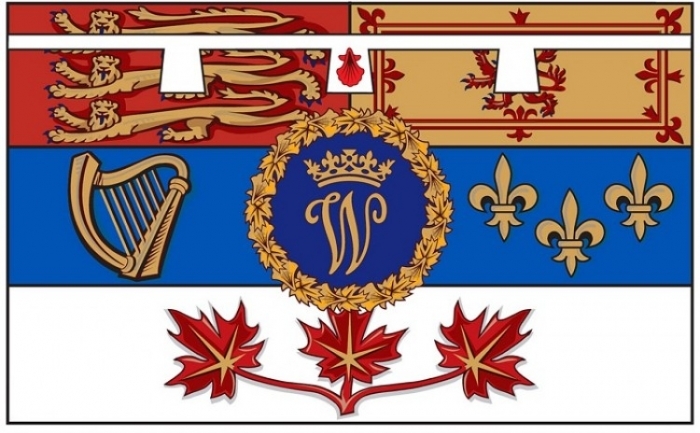 Steagul personal al Ducelui de Cambridge pentru vizita sa in Canada (Prin bunavointa Guvernului Canadei)