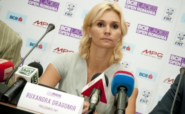Ruxandra Dragomir, preşedintele Federaţiei Române de Tenis la conferinta de presa oficiala a turneului BCR Open Romania.