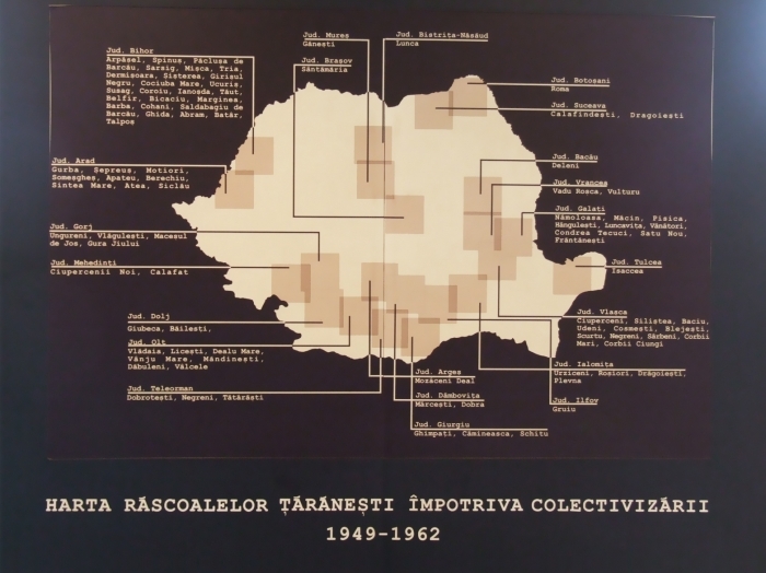 Harta rascoalelor taranesti impotriva colectivizarii, 1949-1962.