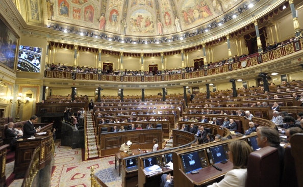 Vedere generală a Parlamentului spaniol. (JAVIER SORIANO/AFP/Getty Images)