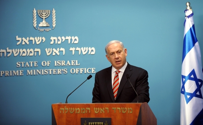 Premierul israelian Benjamin Netanyahu facand o declaratie privitoare la atacul asupra ambasadei israeiene din Cairo, 10 septembrie 2011 (Avi Ohayon / GPO via Getty Images)