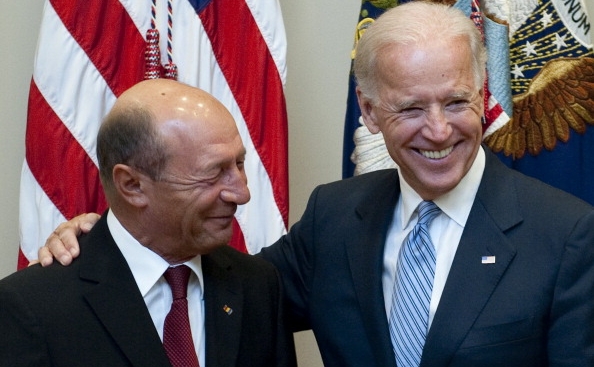 Preşedintele României, Traian Băsescu si vicepreşedintele SUA Joe Biden
