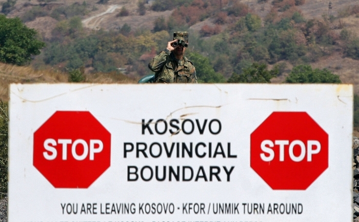 Punctul de frontieră Jarinje, dintre Kosovo şi Serbia.