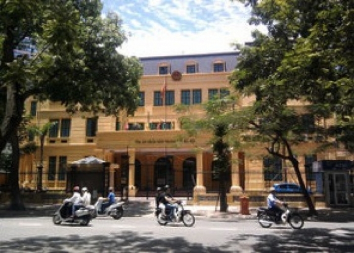 Clădirea instanţei din Hanoi unde Vu Duc Trung si Le Van Thanh au fost programati pentru a fi judecati joi.
