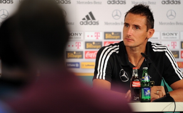Miroslav Klose, atacantul echipei de fotbal a Germaniei (PATRIK STOLLARZ/AFP/Getty Images)