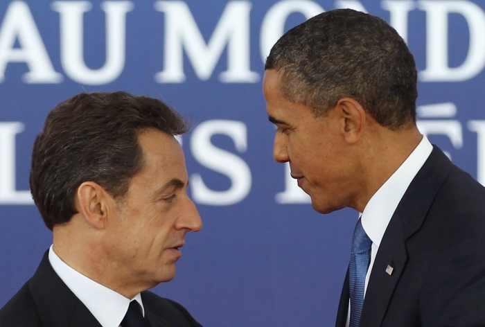 Nicolas Sarkozy si Barack Obama la Cannes, la intalnirea G20, 3 noiembrie 2011 (Dan Kitwood / Getty Images)