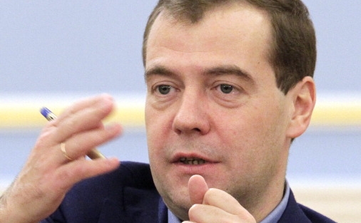 Preşedintele Rusiei, Dmitri Medvedev.