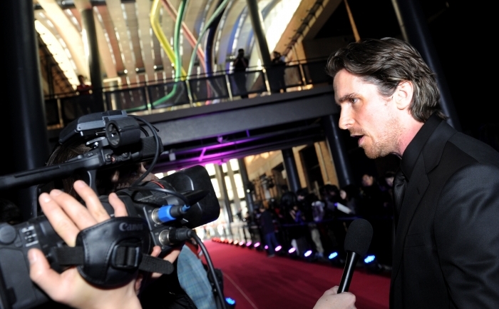 Actorul american Christian Bale pe covorul roşu la premiera filmului "The Flowers of War", Beijing, 12 dec 2011.