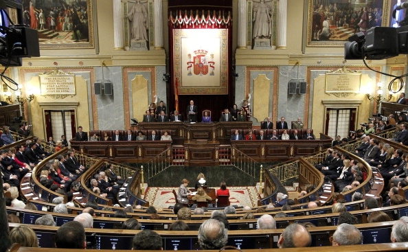 Vedere generală a Parlamentului spaniol.