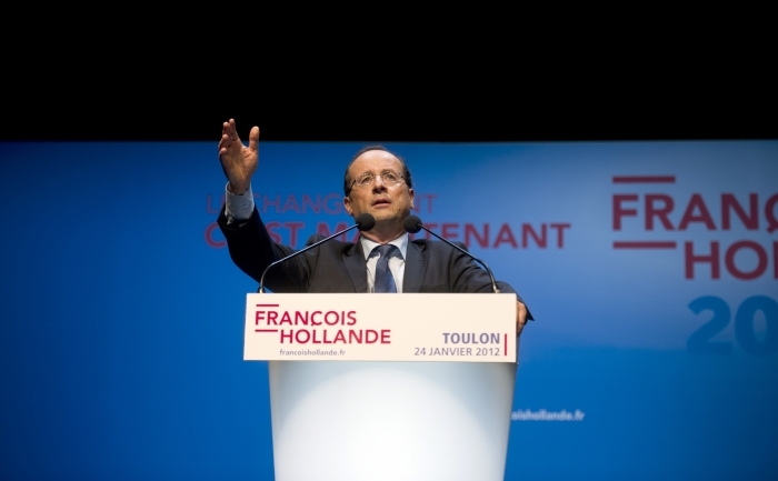 Candidatul socialist la prezidenţialele franceze, Fran&ccedil;ois Hollande. (FRED DUFOUR / AFP / Getty Images)