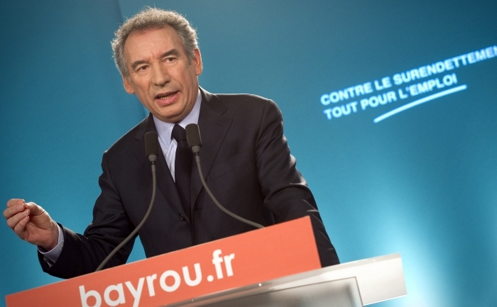 Preşedintele Mişcării Democrate (MoDem, centru), Fran&ccedil;ois Bayrou. (LIONEL BONAVENTURE / AFP / Getty Images)