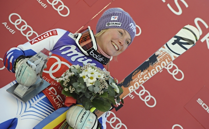 Sportiva franceză Tessa Worley a câştigat duminică slalomul uriaş de la  Soldeu (Andorra), din Cupa Mondială feminină la schi alpin. (Michel Cottin / Agence Zoom / Getty Images)