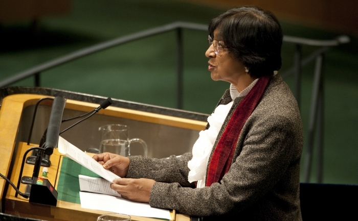 Comisarul ONU pentru drepturile omului Navi Pillay, la New York, 13 februarie 2012