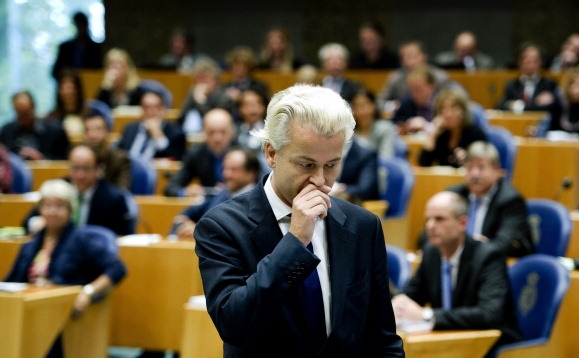 Liderul Partidului Libertăţii (PVV), Geert Wilders.