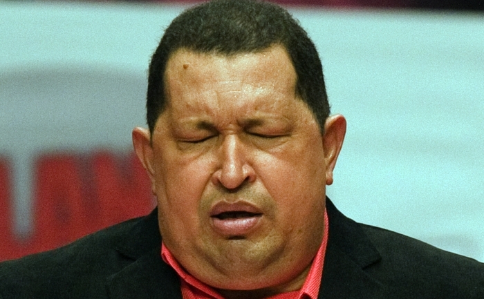 Preşedintele marxist Hugo Chavez, în Caracas, 23 februarie 2012 (JUAN BARRETO / AFP / Getty Images)