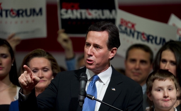 Candidatul la învestitura republicană din SUA, Rick Santorum. (JIM WATSON/AFP/Getty Images)