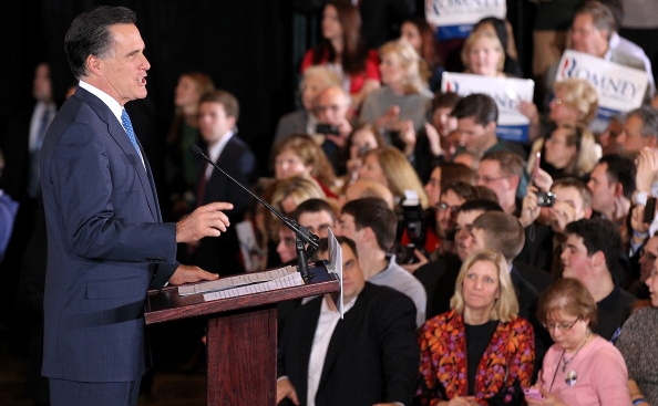 Candidatul la învestitura republicană, Mitt Romney.