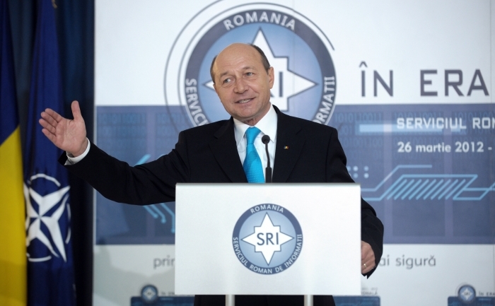 Participarea preşedintelui Traian Băsescu la prezentarea bilanţului Serviciului Român de Informaţii pentru anul 2011, 23 martie 2012. (Administraţia prezidenţială)