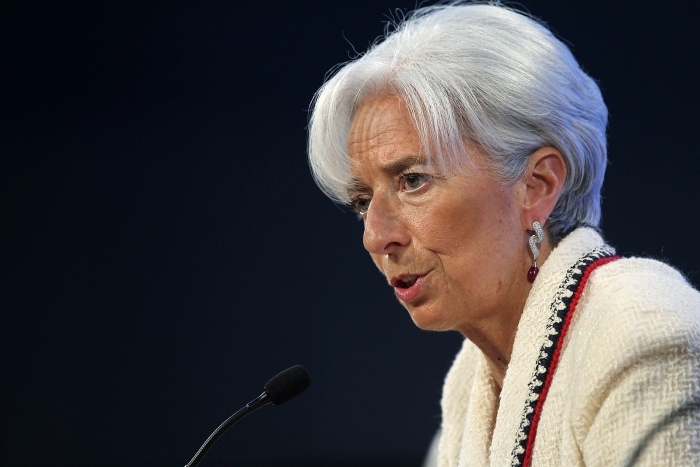 Directorul FMI Christine Lagarde în Washington, DC, 19 aprilie 2012