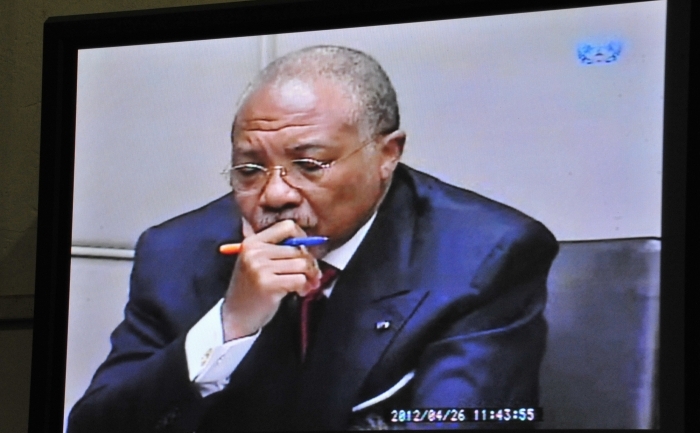 Fostul preşedinte liberian Charles Taylor, în timpul procesului de la Haga, 26 apr 2012. (ISSOUF SANOGO / AFP / GettyImages)