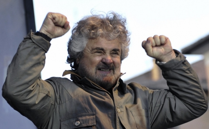 Beppe Grillo în Piazza Navona, centrul Romei, 2008. (Andreas Solaro / AFP / Getty Images)