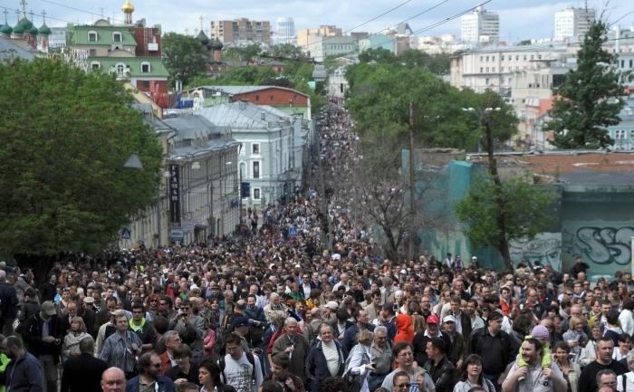 Miting al opoziţiei în centrul Moscovei împotriva lui Vladimir Putin, 13 mai 2012 (ANDREY SMIRNOV / AFP / GettyImages)