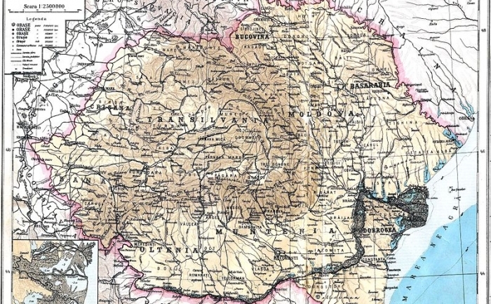 Hartă veche ce arată Basarabia ca parte a României