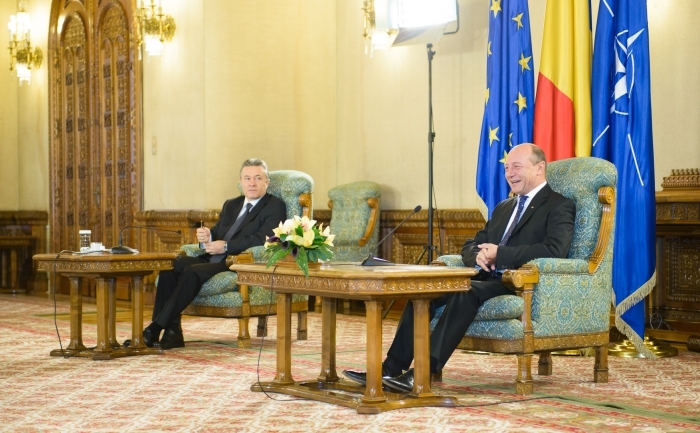 Preşedintele Traian Băsescu primeşte vizita domnului Günther Krichbaum, preşedintele Comisiei pentru afaceri europene a Parlamentului german (Mihut Savu / The Epoch Times)
