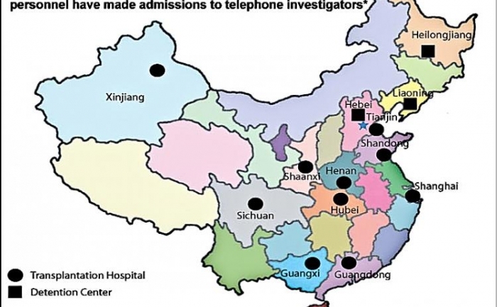 Regiunile din China unde medicii au admis, în timpul unor convorbiri telefonice, că au efectuat recoltări forţate de organe de la aderenţi Falun Gong