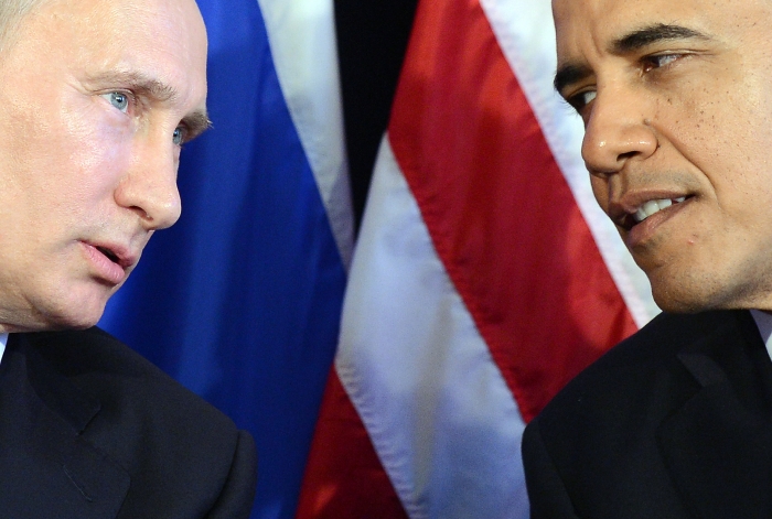 Preşedintele american Barack Obama şi omologul său rus Vladimir Putin.