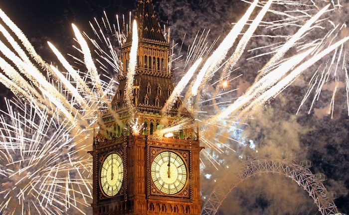 Artificii pe cerul Londrei 1 ianuarie 2012