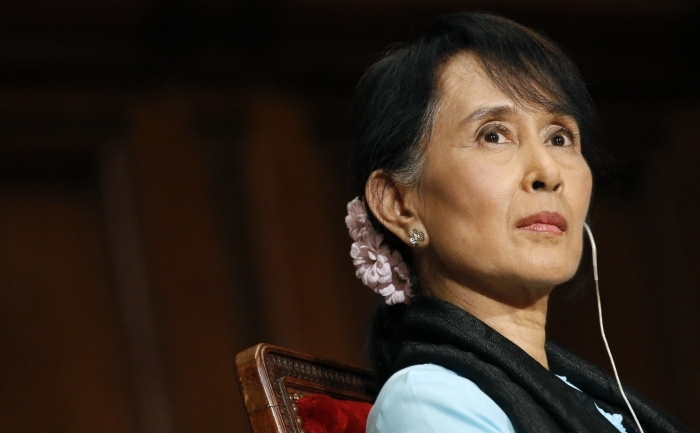 Aung San Suu Kyi, lidera Ligii Naţionale pentru Democraţie. (THOMAS SAMSON/AFP/GettyImages)