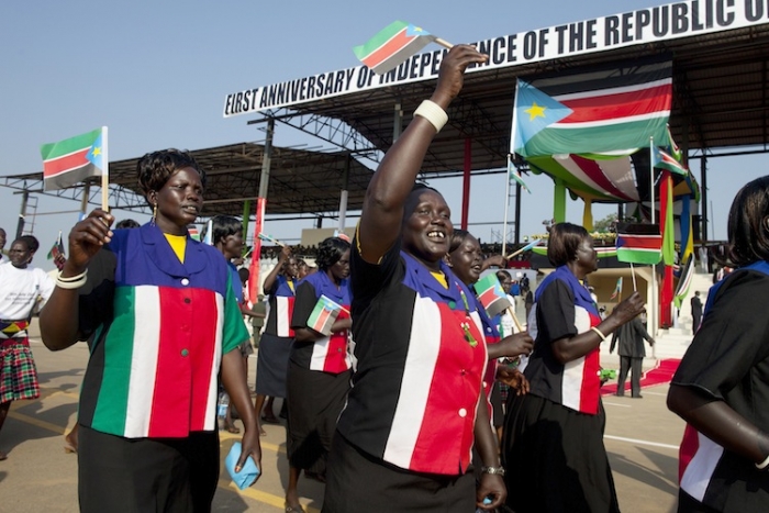Femei din Sudanul de Sud la ceremonia de sărbătorire a independenţei, 9 iulie 2012 în Juba, Sudanul de Sud