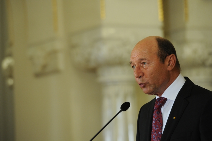 Traian Basescu la Cotroceni în noaptea votării suapendării sale