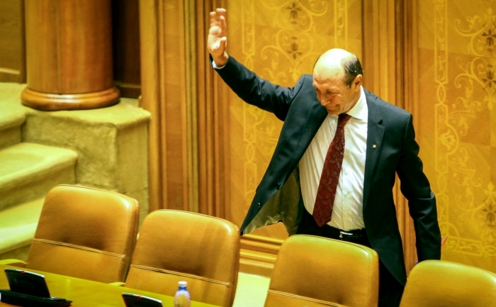 Preşedintele suspendat, Traian Băsescu. (ANDREI PUNGOVSCHI / AFP / GettyImages)
