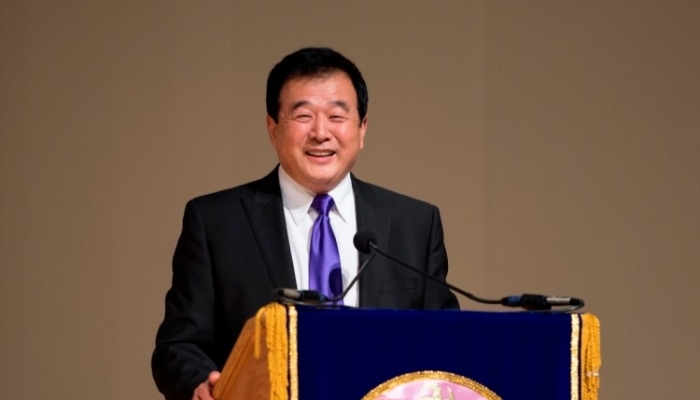 Dl. Li Hongzhi, fondatorul mişcării spirituale Falun Dafa (cunoscută şi sub numele de Falun Gong), la Conferinţa anuală Falun Gong din Washington, 14 iulie 2012.