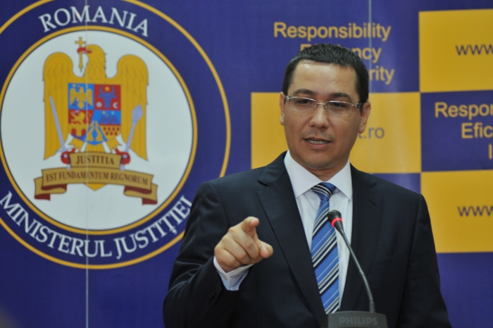 Victor Ponta conferinţă de presă la Ministerul Justiţiei