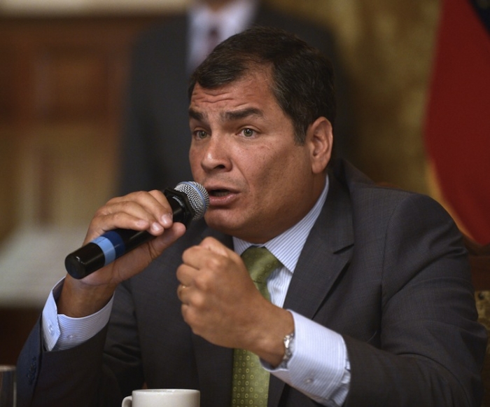 Preşedintele ecuadorian Rafael Correa în Quito, 22 august