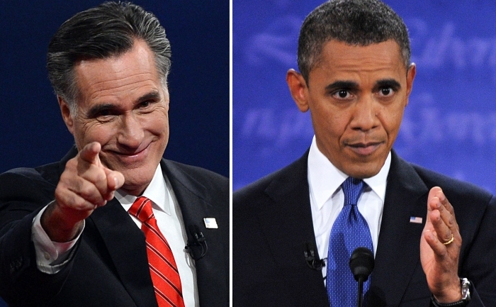 Preşedintele Barack Obama şi candidatul republican Mitt Romney.