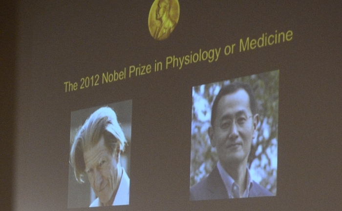 Britanicul John B. Gurdon şi japonezul Shinya Yamanaka au primit anul acesta premiul Nobel pentru medicină. (JONATHAN NACKSTRAND / AFP / GettyImages)