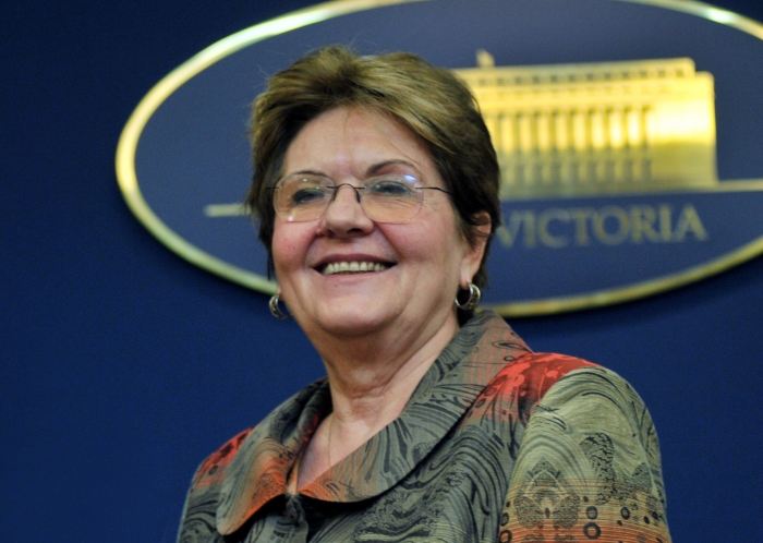 Mariana Câmpeanu, Ministrul muncii, la întâlnirea cu reprezentanţii pensionarilor, Palatul Victoria (Epoch Times România)