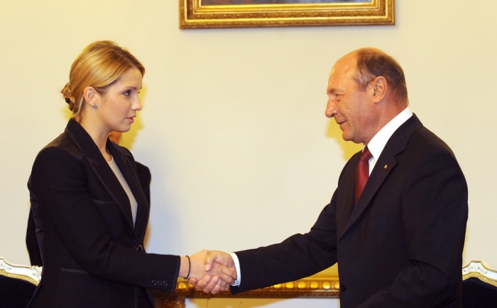 Primirea doamnei Evghenia Timoşenko, de către preşedintele Traian Băsescu.