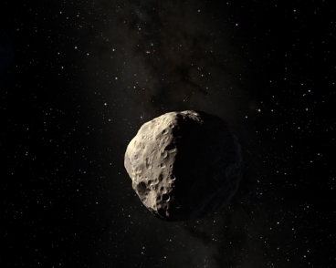 Interpretarea unui artist a asteroidului Apophis.