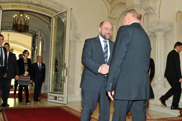 Martin Schulz şi Traian Băsescu , întrevedere la Palatul Cotroceni
